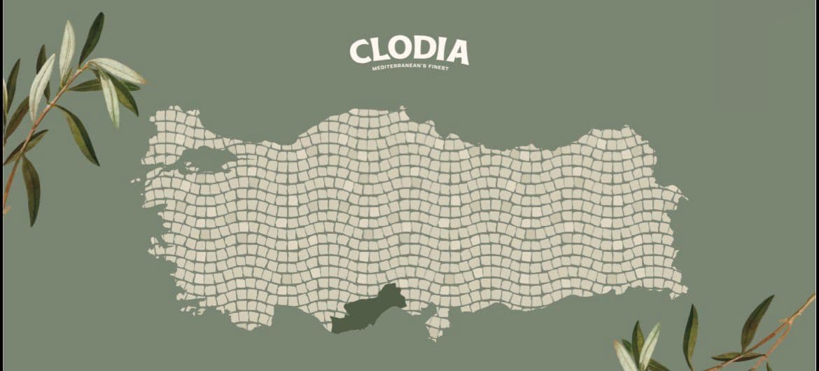 Clodia — Türkiye mozaik haritası, Mut/Mersin bölgesi işaretli